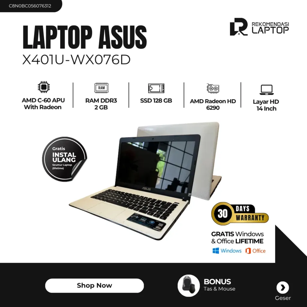 [C8N0BC056076312] Asus X401U-WX076D