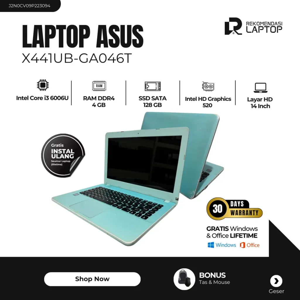 [J2N0CV09P223094] Asus X441UB-GA046T