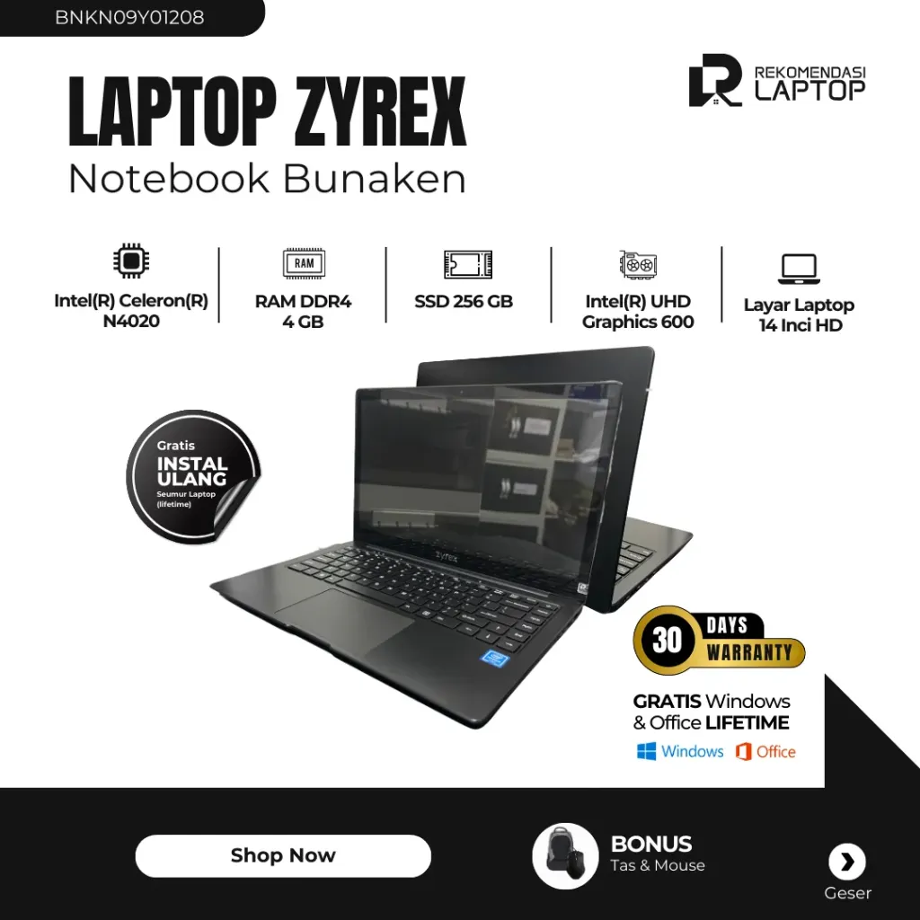 [BNKN09Y01208] Zyrex Notebook Bunaken