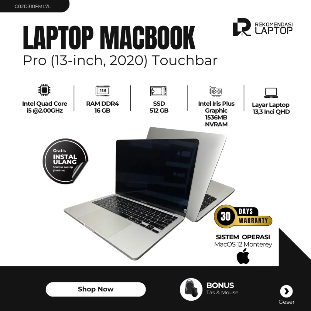 [C02D310FML7L] MacBook Pro (13-inch, 2020) Touchbar