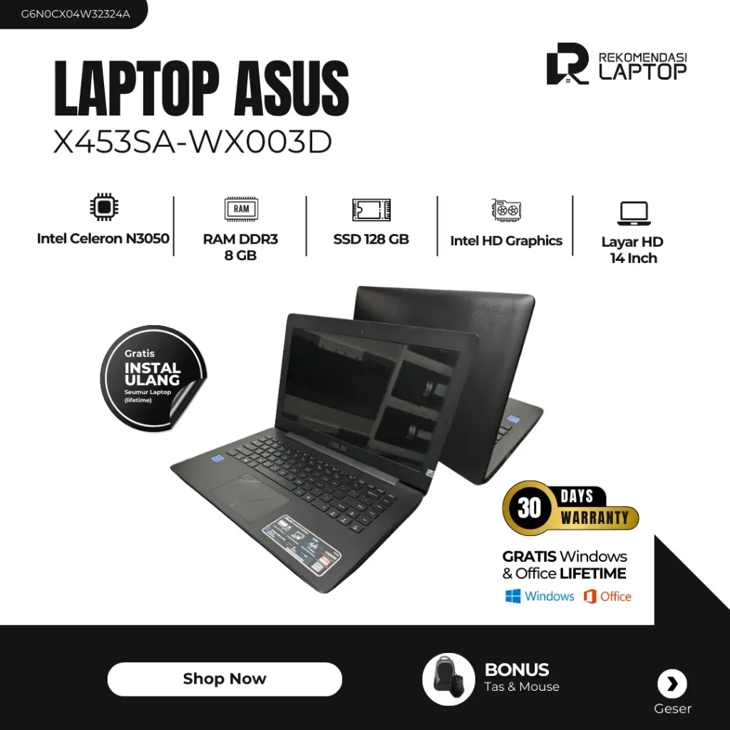 [G6N0CX04W32324A] Asus X453SA-WX003D