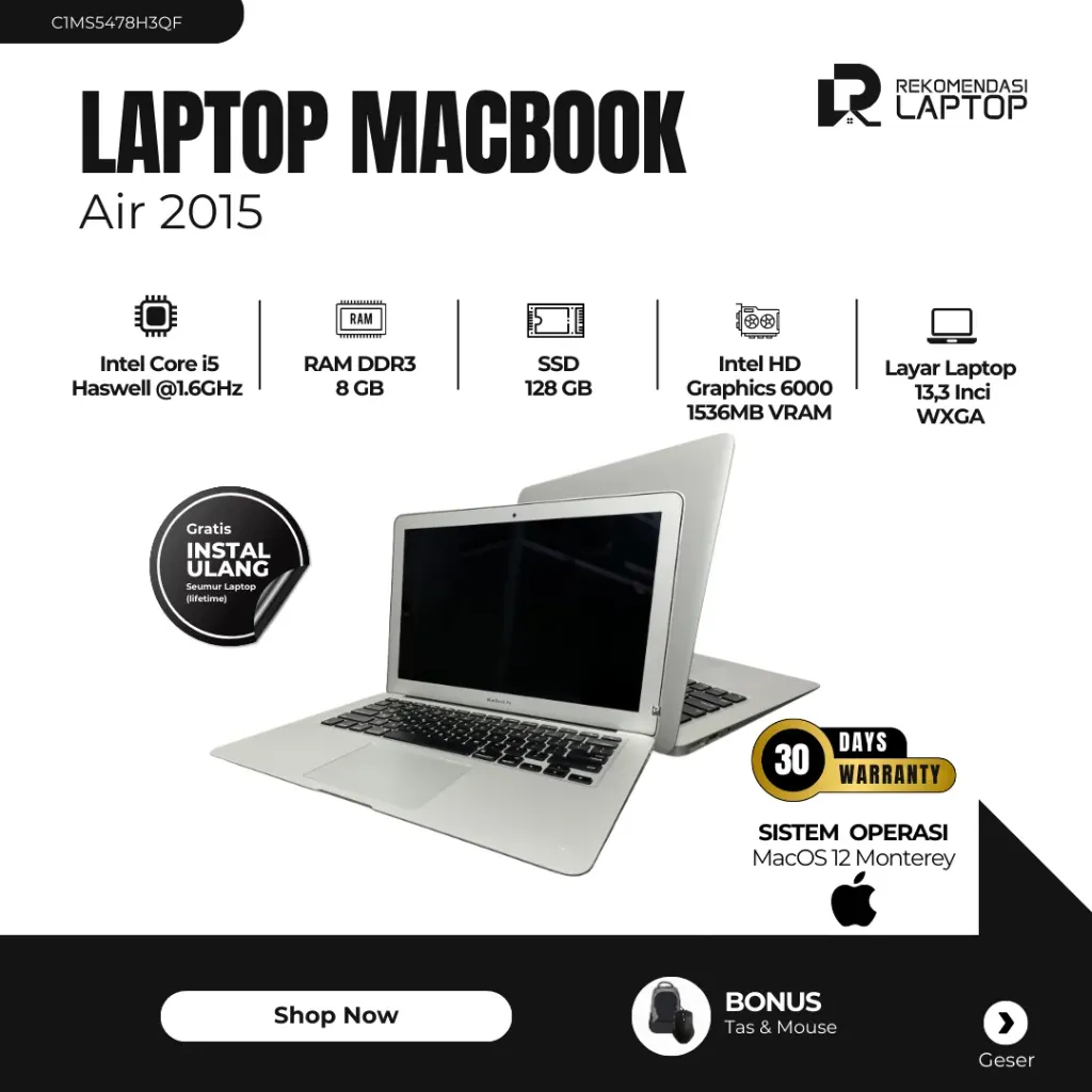 [C1MS5478H3QF] Macbook Air (13-inch, 2015)