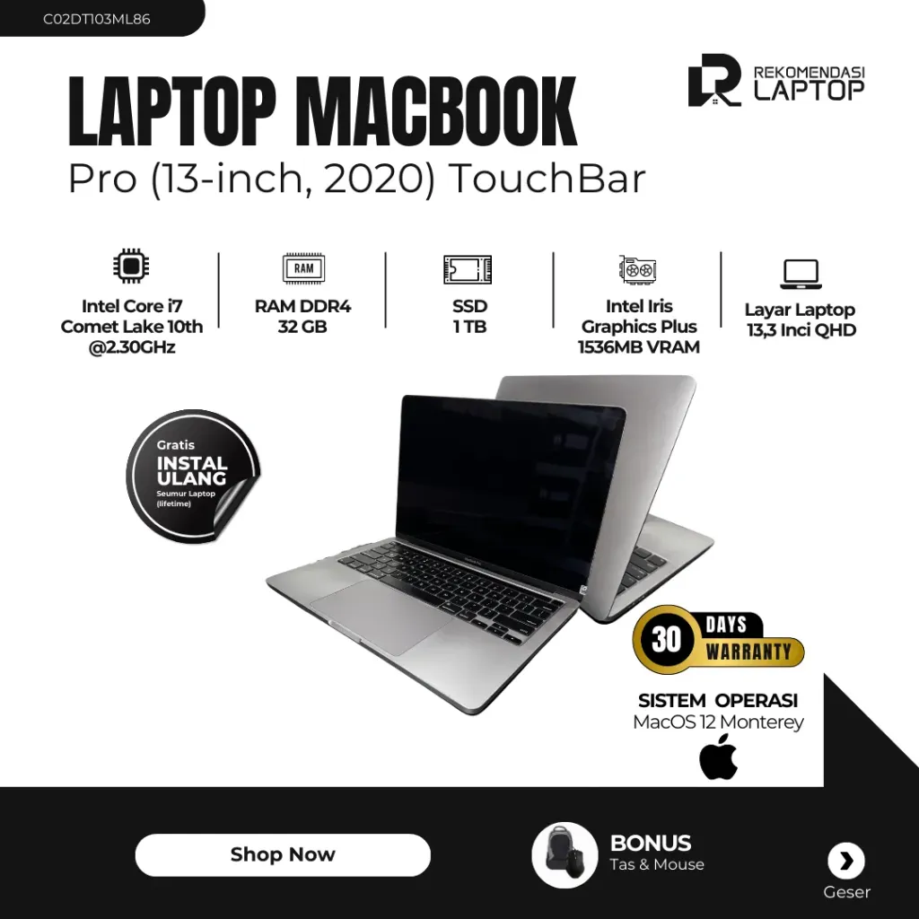 [C02DT103ML86] MacBook Pro (13-inch, 2020) TouchBar