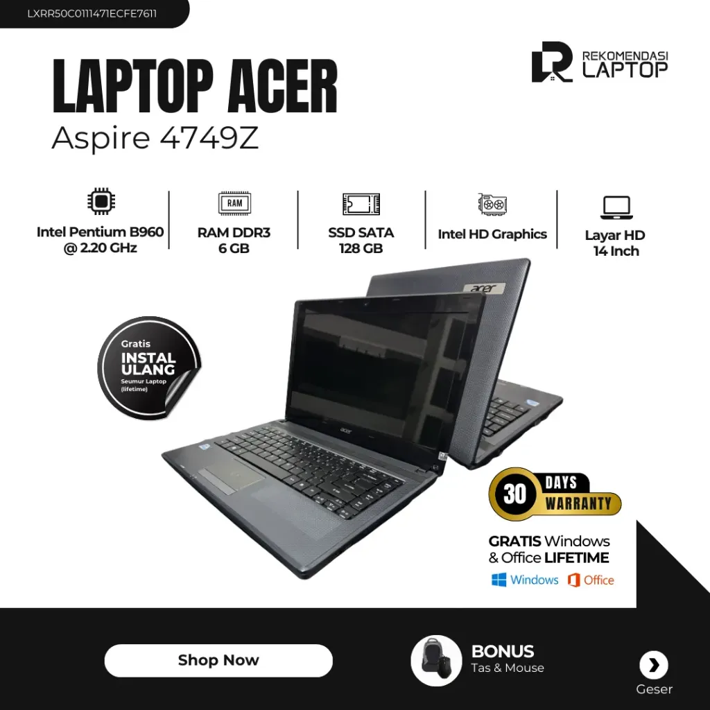 [LXRR50C0111471ECFE7611] Acer Aspire 4749Z