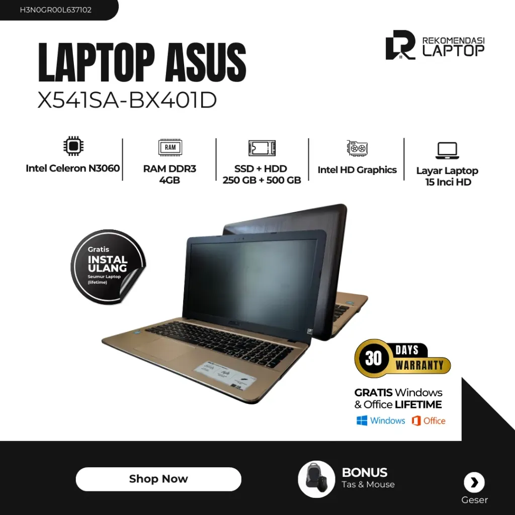 [H3N0GR00L637102] Asus X541SA