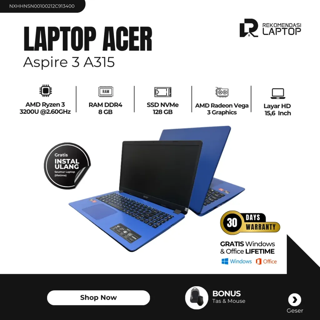 [NXHHNSN00100212C913400] Acer Aspire 3 A315