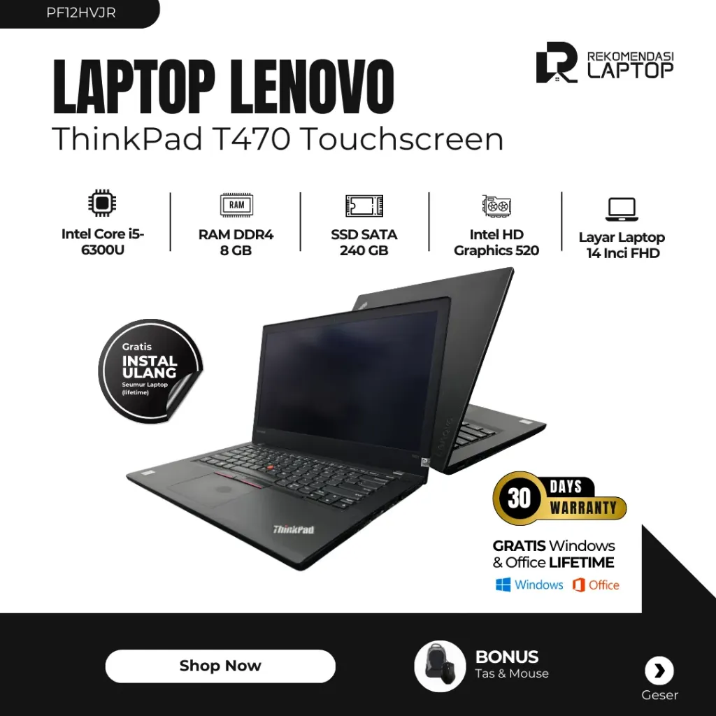 [PF12HVJR] Lenovo ThinkPad T470 Touchscreen