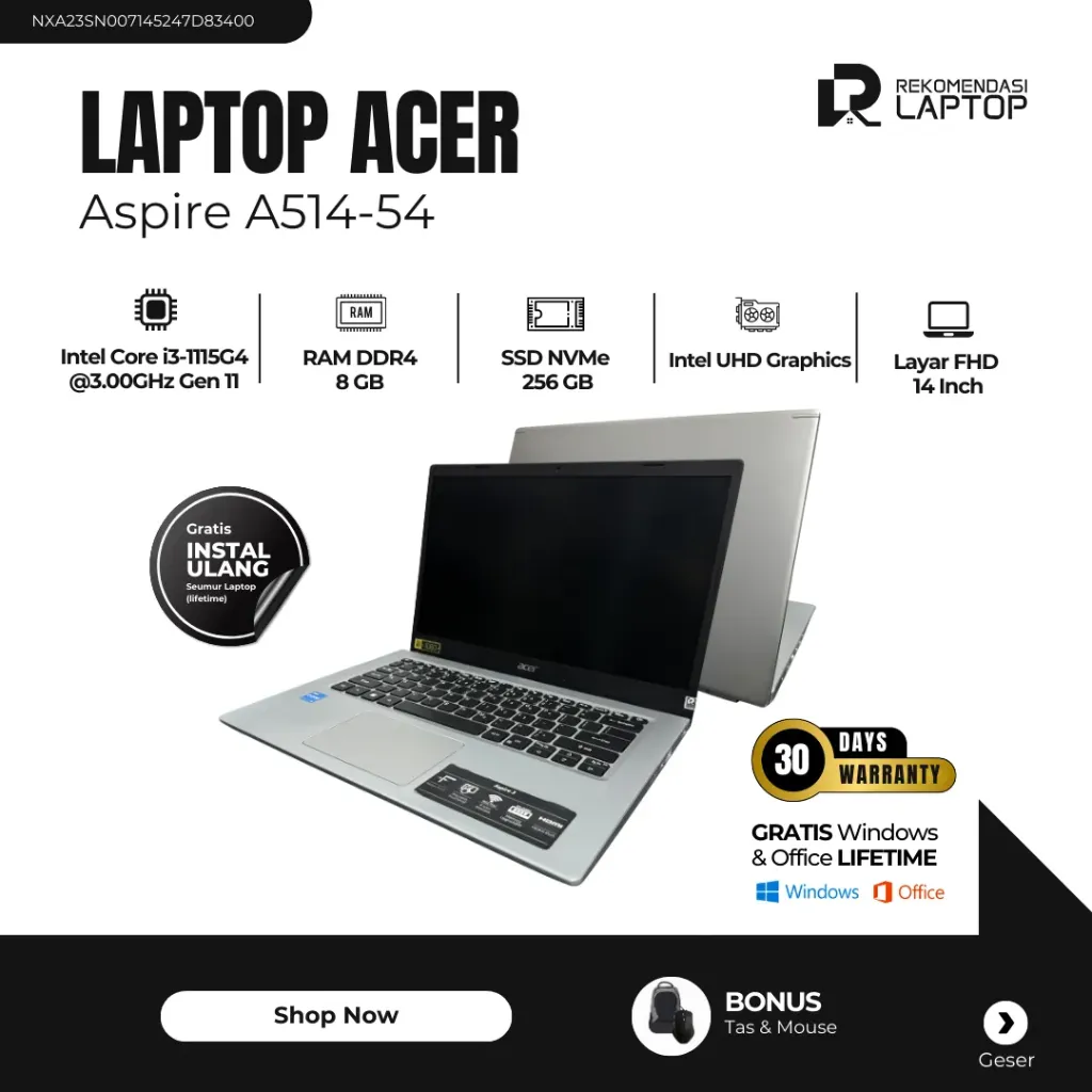 [NXA23SN007145247D83400] Acer Aspire A514-54