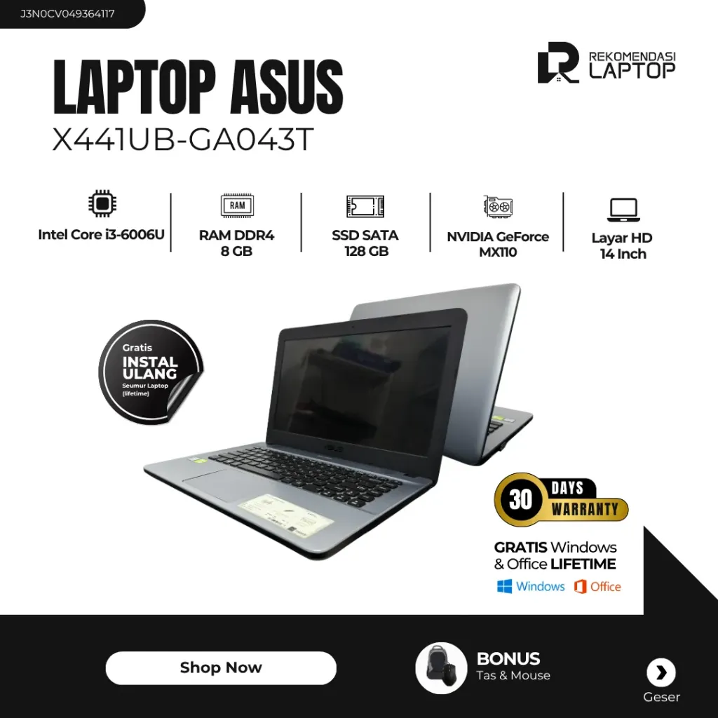 [J3N0CV049364117] Asus X441UB-GA043T