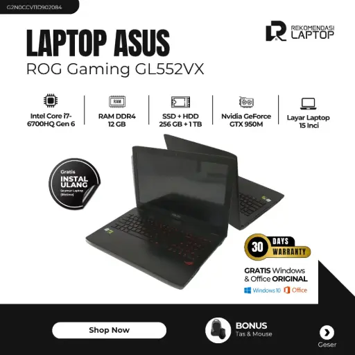 [G2N0CCV11D902084] Asus ROG Gaming GL552VX